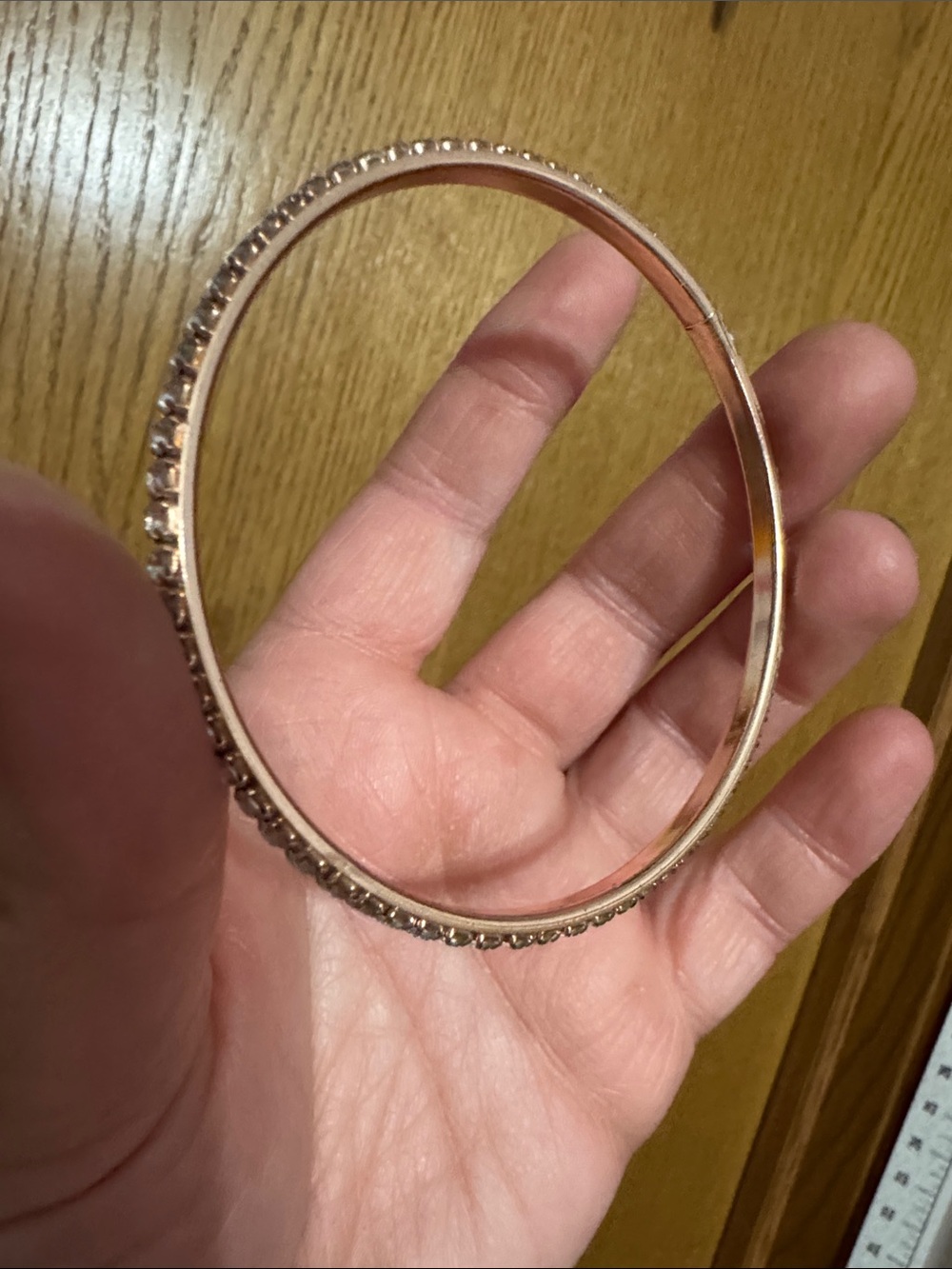 Rhinestone bangle Bracelet in Rose Gold Tone - Picture 4 of 6
